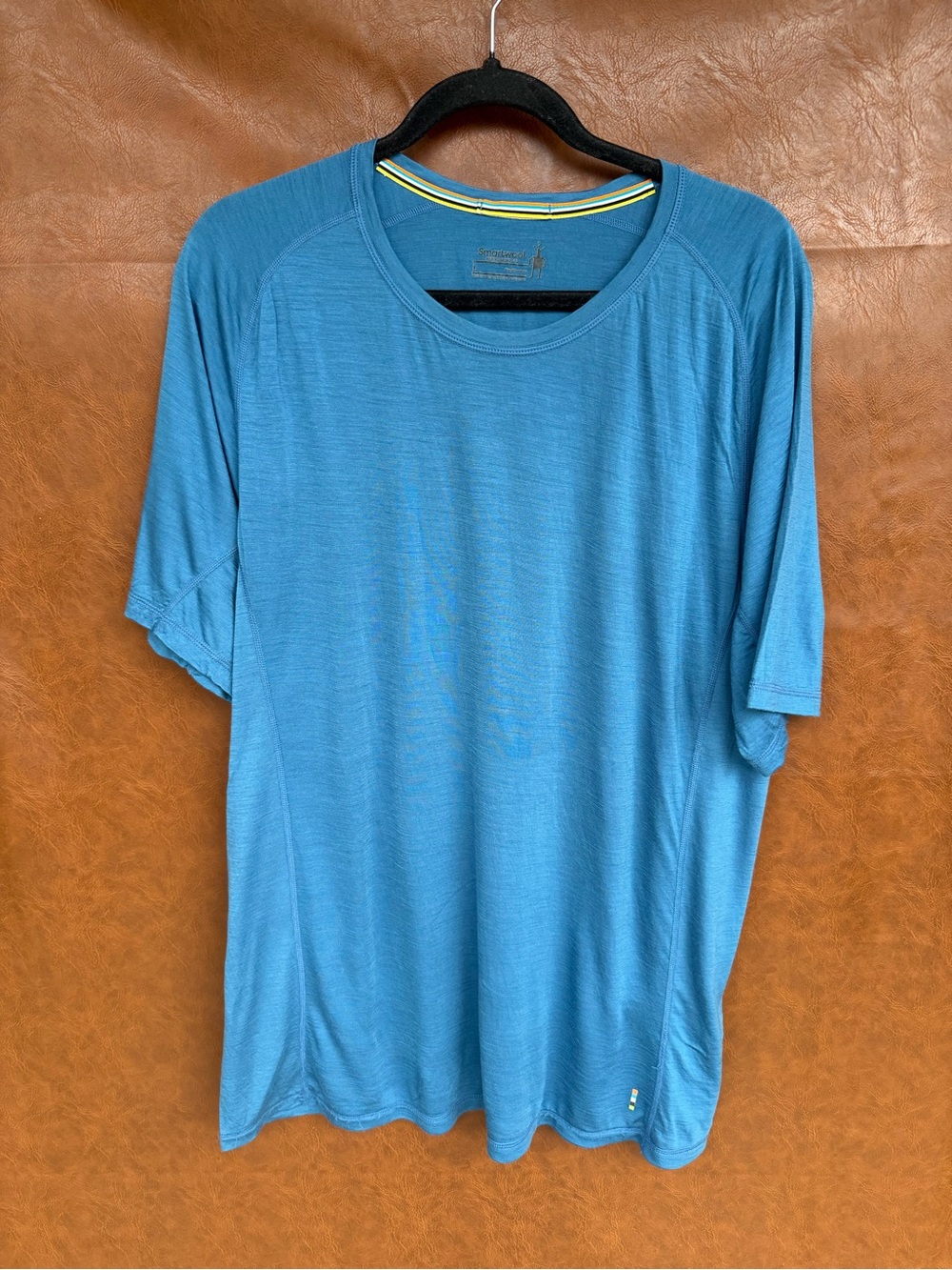 Smartwool Menโs Large Merino Sport 120 Blue T-Shirt - WITH HOLE